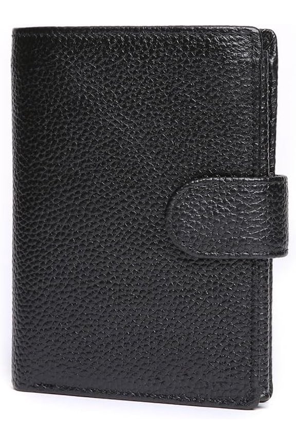 Travel Leather Wallet For Men, Large Capacity Wallet, Trifold Wallets Can Be Hold Many Credit Card Father's Day Gift (BLACK)