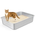 Travel Litter Box for Cats, Light and Thin Stainless Steel Litter Box