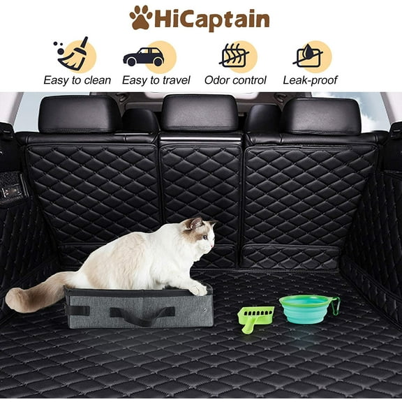 Travel Litter Box for Cat with Lid and Handle - Portable Collapsible Litter Carrier (L, Black/Gray)