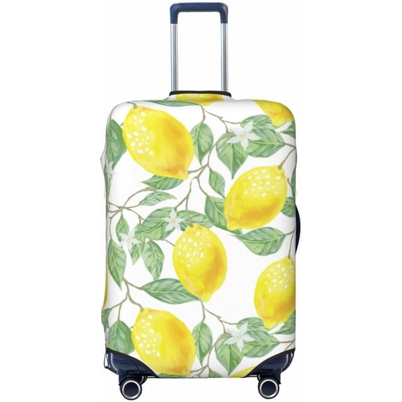 Travel Luggage Cover Lemons Yellow Green Spring Summer Fall Suitcase Protector Washable Baggage Covers XL(for 29-32 inch luggage)