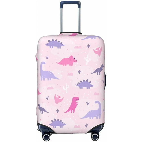 Travel Luggage Cover Pink Dinosaur Suitcase Protector Washable Baggage Covers XL(for 29-32 inch luggage)