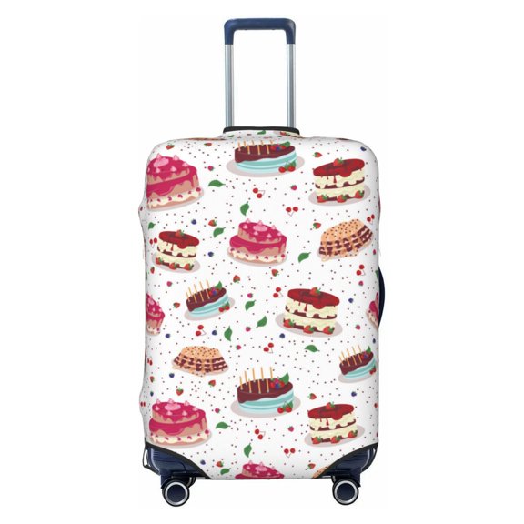 Travel Luggage Cover Protector - Birthday Cake Anti-Scratch Suitcase Covers Fits 18-32 Inch Luggage