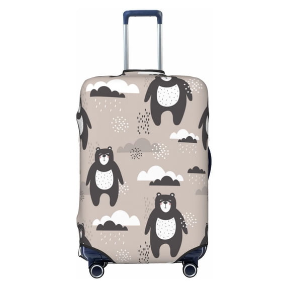 Travel Luggage Cover Protector - Cartoon bear brown Anti-Scratch Suitcase Covers Fits 18-32 Inch Luggage