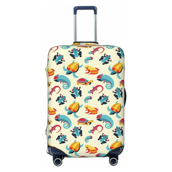 Travel Luggage Cover Protector - Colorful Lizard Frog Turtle Anti-Scratch Suitcase Covers Fits 18-32 Inch Luggage