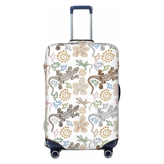 Travel Luggage Cover Protector - Cute Gecko Lizard Artistic Anti-Scratch Suitcase Covers Fits 18-32 Inch Luggage