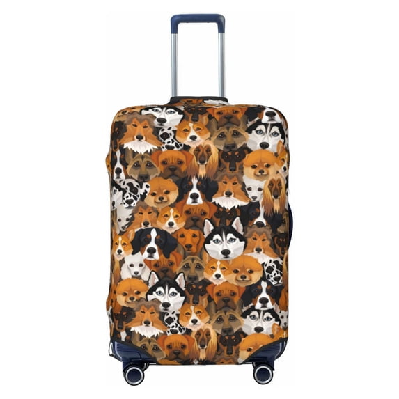 Travel Luggage Cover Protector - Dogs Different Breeds Anti-Scratch Suitcase Covers Fits 18-32 Inch Luggage