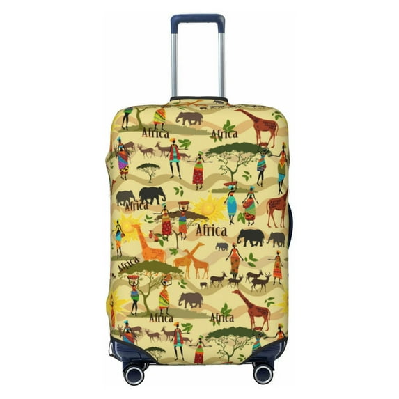 Travel Luggage Cover Protector - Elephant Giraffe Animal Anti-Scratch Suitcase Covers Fits 18-32 Inch Luggage