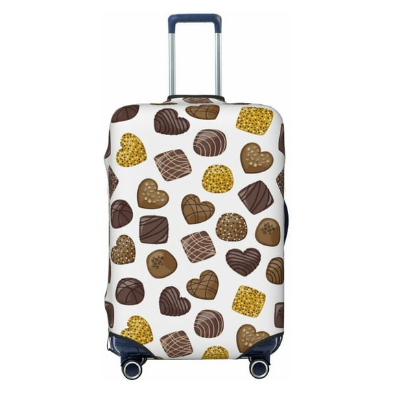 Travel Luggage Cover Protector - Golden Brown Chocolate Print Anti-Scratch Suitcase Covers Fits 18-32 Inch Luggage