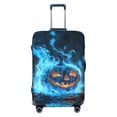 thumbnail image 1 of Travel Luggage Cover Protector - Halloween Pumpkin Ghost Blue Flame Anti-Scratch Suitcase Covers Fits 18-32 Inch Luggage, 1 of 5
