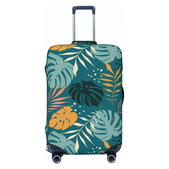 Travel Luggage Cover Protector - Hawaiian Style Cyan Blue Anti-Scratch Suitcase Covers Fits 18-32 Inch Luggage