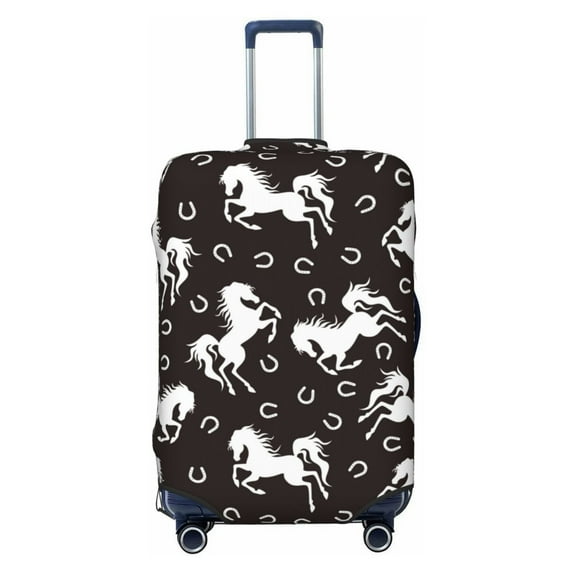 Travel Luggage Cover Protector - Modern Simple Horse Black White Anti-Scratch Suitcase Covers Fits 18-32 Inch Luggage
