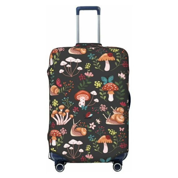 Travel Luggage Cover Protector - Mushroom With Snails Anti-Scratch Suitcase Covers Fits 18-32 Inch Luggage
