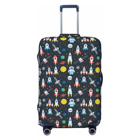 Travel Luggage Cover Protector - Rocket Space Anti-Scratch Suitcase Covers Fits 18-32 Inch Luggage