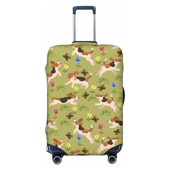 Travel Luggage Cover Protector - Running Beagle Anti-Scratch Suitcase Covers Fits 18-32 Inch Luggage