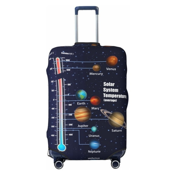 Travel Luggage Cover Protector - Solar System Temperatures Diagram Anti-Scratch Suitcase Covers Fits 18-32 Inch Luggage