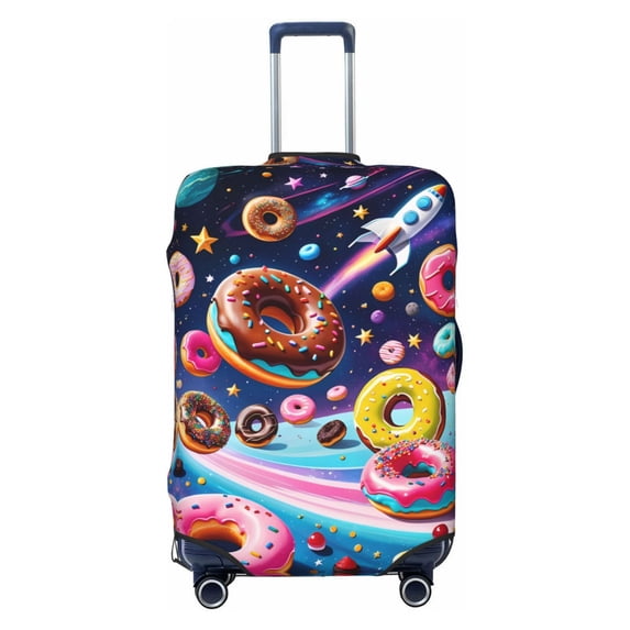 Travel Luggage Cover Protector - Space Colorful Donut Anti-Scratch Suitcase Covers Fits 18-32 Inch Luggage