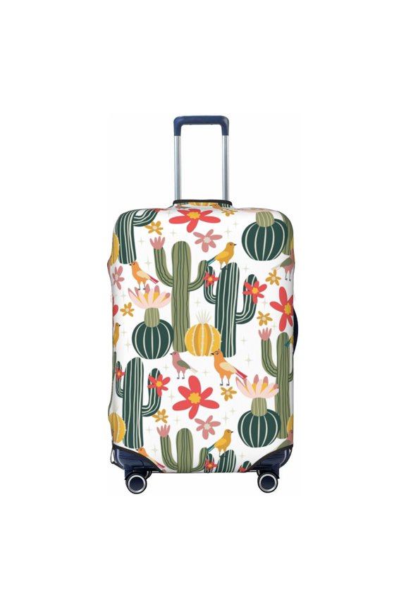 Travel Luggage Cover Protector - Summer Cactus With Blooming Anti-Scratch Suitcase Covers Fits 18-32 Inch Luggage