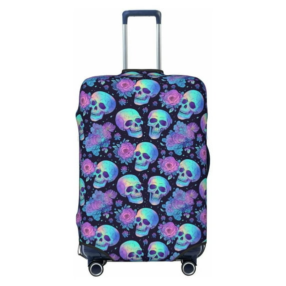 Travel Luggage Cover Protector - starry sky Skull flower Anti-Scratch Suitcase Covers Fits 18-32 Inch Luggage