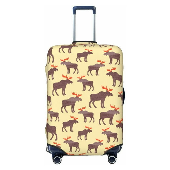 Travel Luggage Cover Protector - vintage moose elk yellow cool Anti-Scratch Suitcase Covers Fits 18-32 Inch Luggage