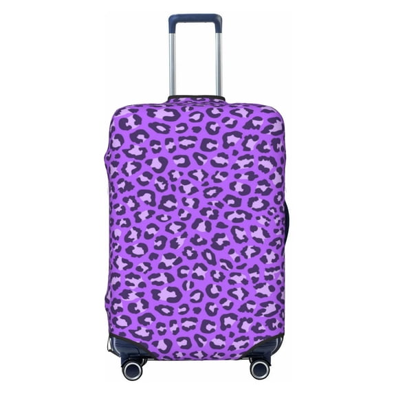 Travel Luggage Cover Protector - violet leopard purple Anti-Scratch Suitcase Covers Fits 18-32 Inch Luggage
