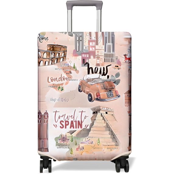 Travel Luggage Cover Suitcase Protector Fits 18-32 Inch Luggage Wheel Covers Patterned Travel Related Items Flower Luggage Protector Elastic Luggage Anti-scratch Suitcase Cover M