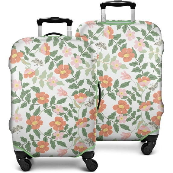 Travel Luggage Cover Suitcase Protector Fits 18-32 Inch Luggage Wheel Covers Patterned Travel Related Items Flower Luggage Protector Elastic Luggage Anti-scratch Suitcase Cover S