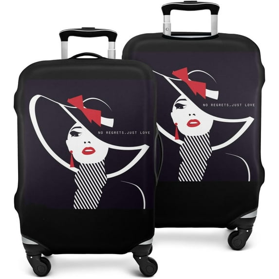 Travel Luggage Cover Suitcase Protector Fits 18-32 Inch Luggage Wheel Covers Patterned Travel Related Items Flower Luggage Protector Elastic Luggage Anti-scratch Suitcase Cover S