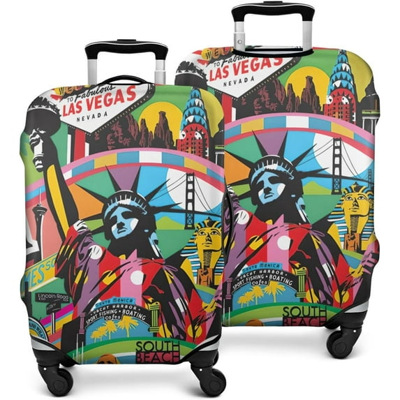 Travel Luggage Cover Suitcase Protector Fits 18-32 Inch Luggage Wheel Covers Patterned Travel Related Items Flower Luggage Protector Elastic Luggage Anti-scratch Suitcase Cover L