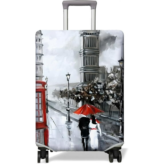 Travel Luggage Cover Suitcase Protector Fits 18-32 Inch Luggage Wheel Covers Patterned Travel Related Items Flower Luggage Protector Elastic Luggage Anti-scratch Suitcase Cover L