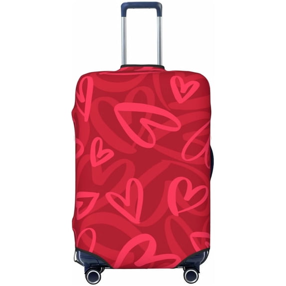 Travel Luggage Cover Valentine''s Day Love Heart Suitcase Protector Washable Baggage Covers XL(for 29-32 inch luggage)