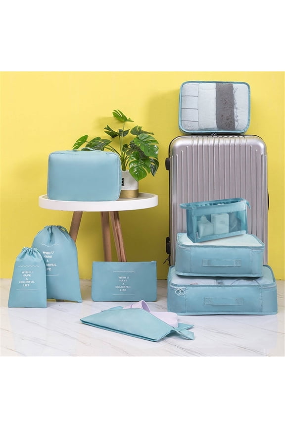 Travel Luggage Organizer Packing Cubes Set Clothes Shoes Toiletry Bags, Multi Compartment Zipper Space Saving Suitcase Organizer System, For Travel Business Trip Camping Home Packing Organization