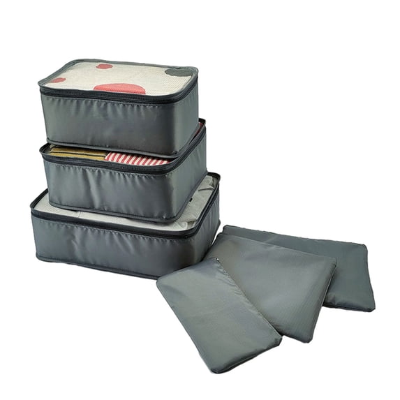 Travel Luggage Organizer Set, 6 Piece Packing Cubes for Suitcase, Polyester Clothing Storage Bags, Portable Large Capacity Travel Accessories