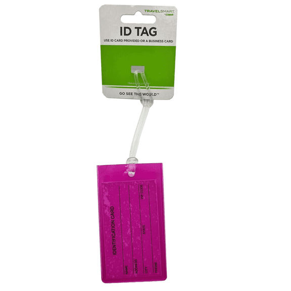 Travel Luggage Tag, Durable Flexible Jelly Material, Bold Magenta Color for Easy ID, Ideal for Suitcases, Gym Bags, Backpacks, Write On Back for Owner Info, Travel Essential for All, Pink
