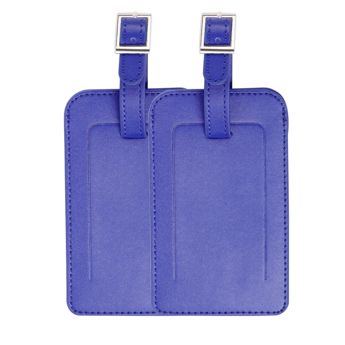 Travel Luggage Tag Leather Suitcase Name Address ID Label, Royal Blue Royal Blue 2pcs