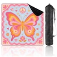 thumbnail image 1 of Travel Mahjong Mat 21" x 21" Butterfly Floral Retro Pastel Hearts Border Non-Slip Noise Reduction Mini Mahjong Tiles for Dominoes Poker Card, 1 of 6