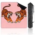 thumbnail image 1 of Travel Mahjong Mat 21" x 21" Roaring Tigers Bold Orange Black Stripes Pink Non-Slip Noise Reduction Mini Mahjong Tiles for Dominoes Poker Card, 1 of 6