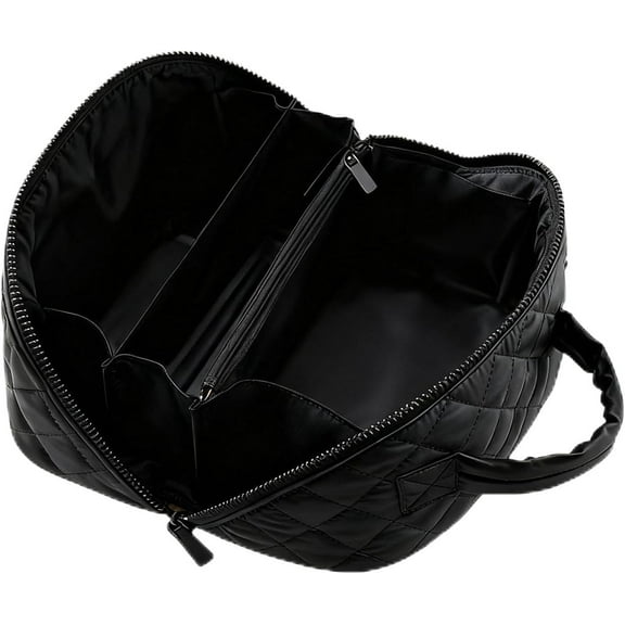 Travel Makeup Bag, 180° Open Lay-Flat Cosmetic Case, Large Capacity Compartment Makeup Bag, Lightweight, Soft and Fashion for Bottles & Brushes