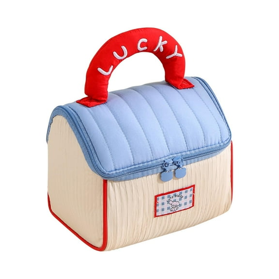 Travel Makeup Bag Cute Cartoon House Shaped Makeup Bag Large Capacity Portable Handheld Travel Cosmetic Bag Storage Organizer Travel Toiletry Bag