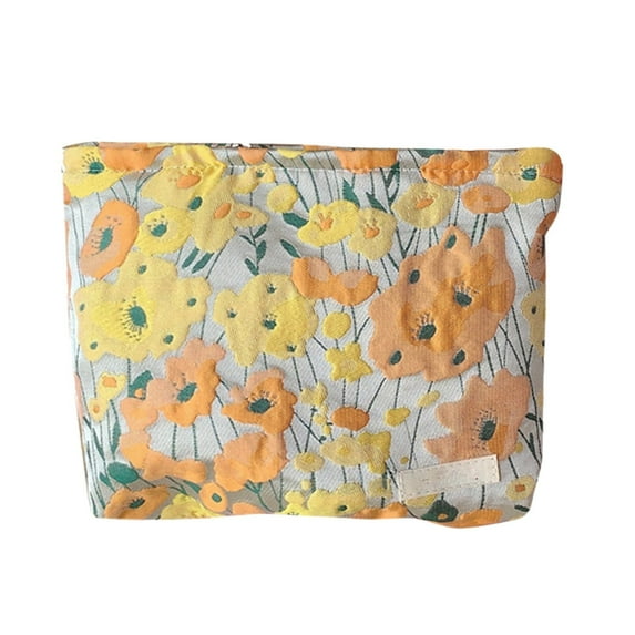 Travel Makeup Bag Large Capacity Zipper Pouch Brocade Jacquard Cosmetic Organizer Exquisite Woven Storage Portable Wash Clutch