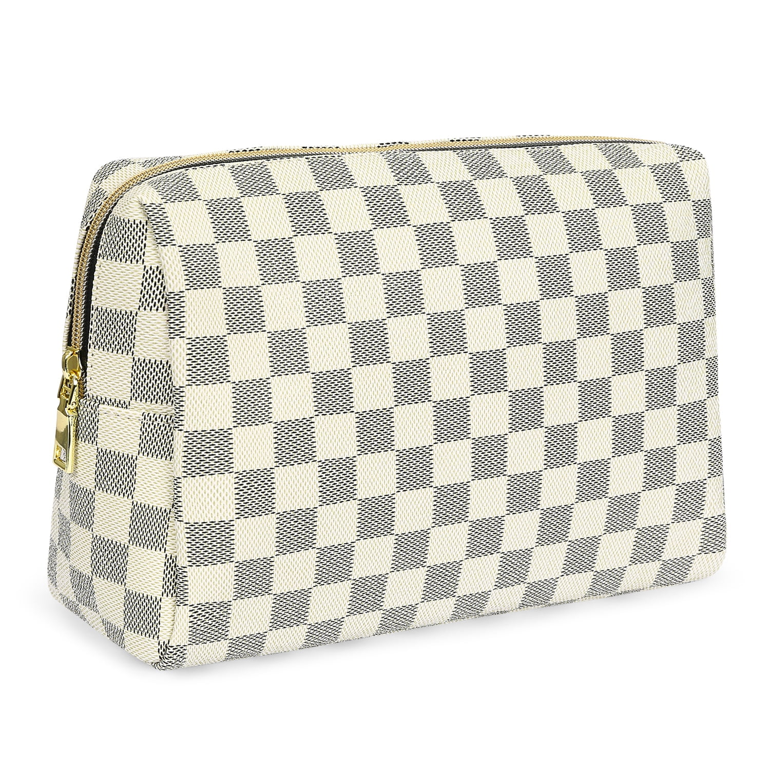 Vegan Leather Checkered Cosmetic Bag (Multiple Colors) – Lola