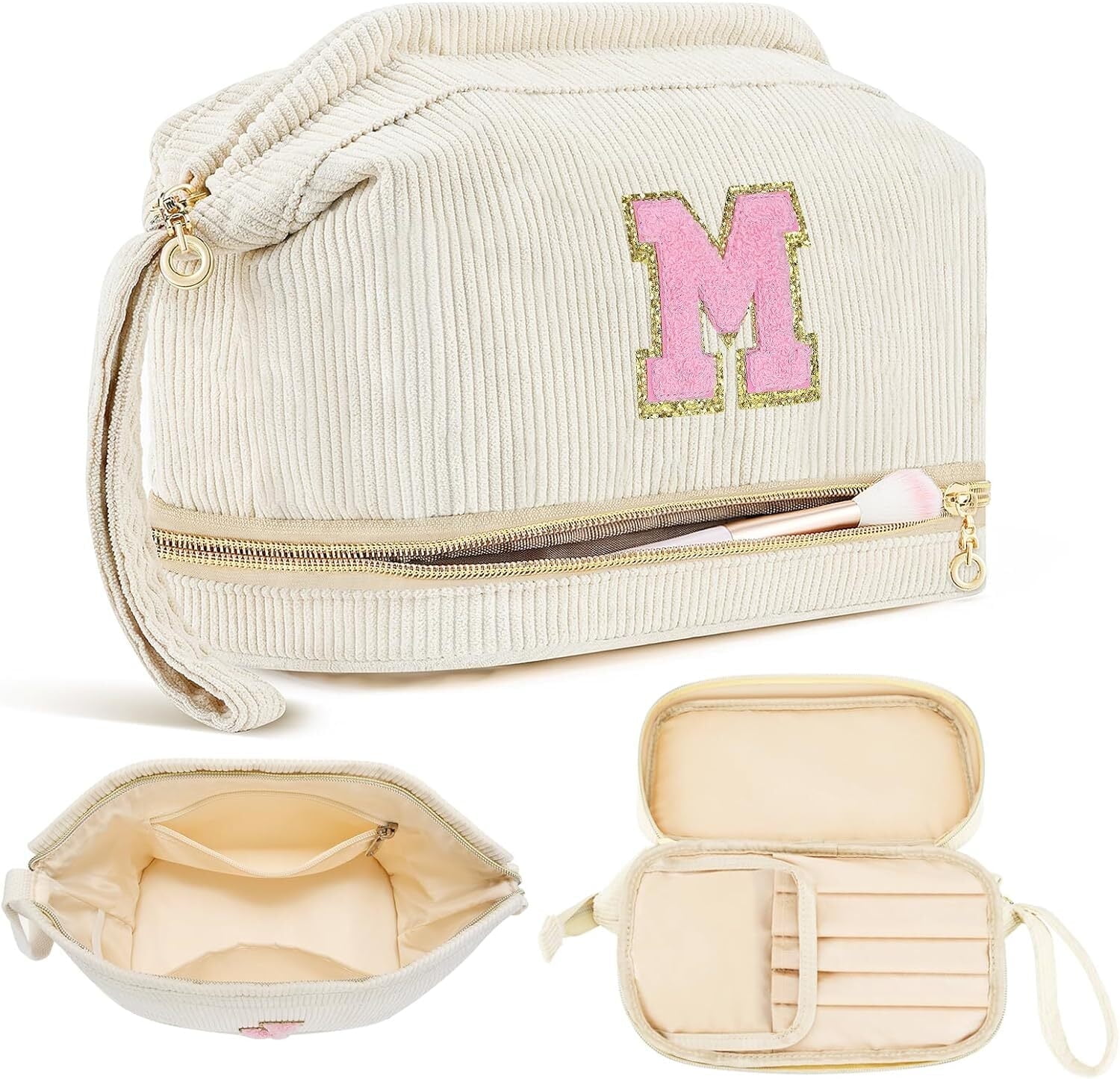 Beige makeup bag sale