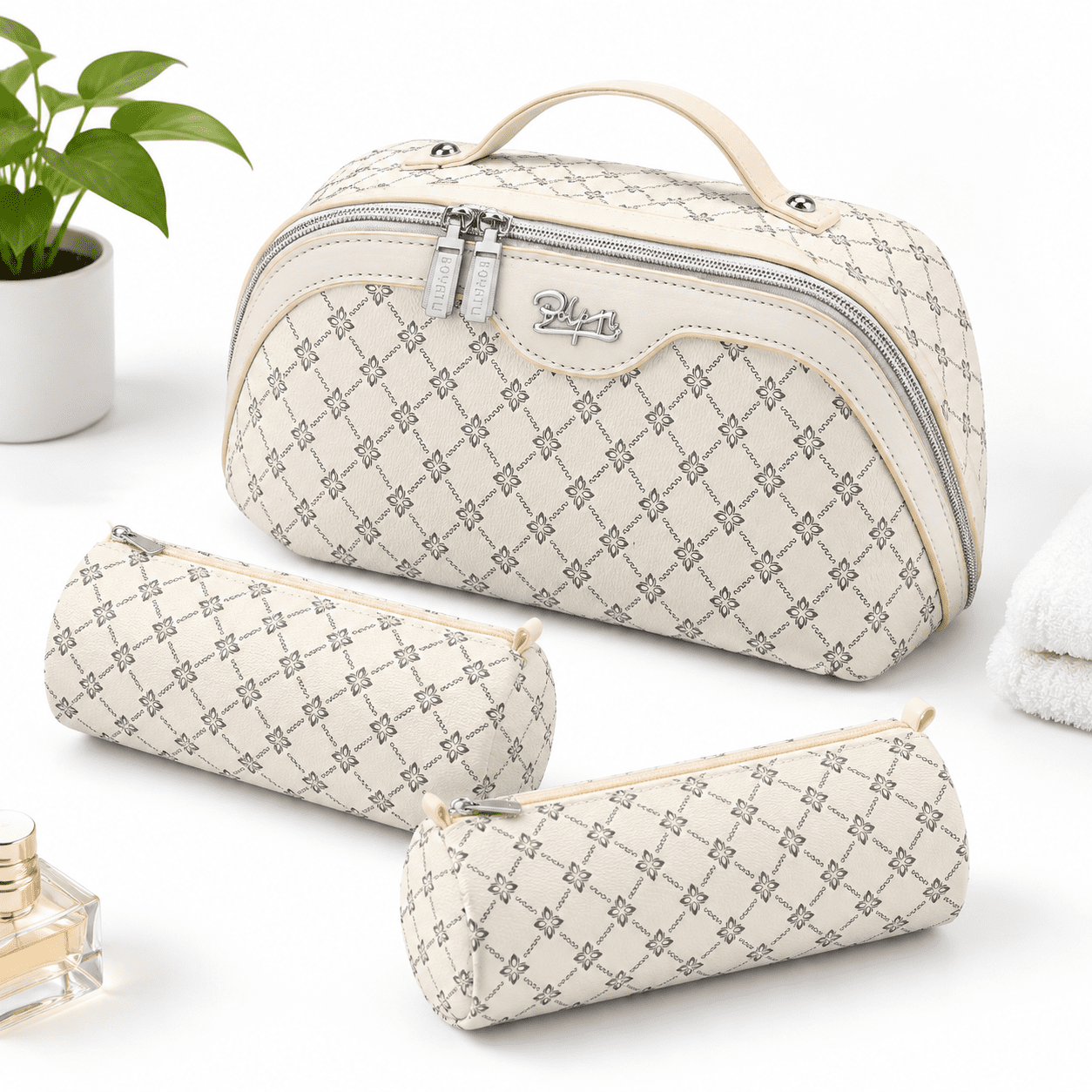 Travel Makeup Bag Set, A-8-White,