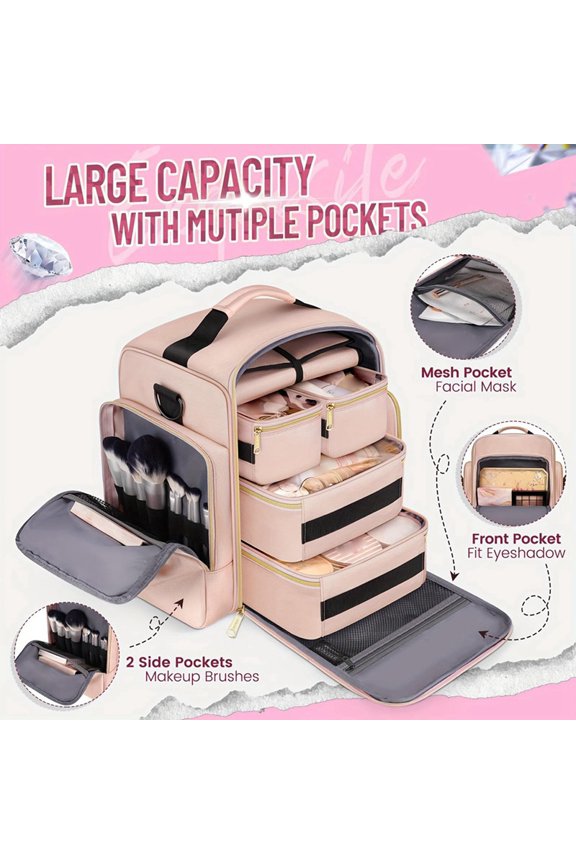 Travel Makeup Bag Storage Bag 4 Detachable Boxes 1 Jewelry Sorting Roll Multiple Storage Bags Makeup Bag