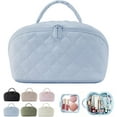 thumbnail image 1 of Travel Makeup Bag for Woman - Wide Open Lay-Flat Puffy Cosmetic Organizer with Compartments, Large Capacity Water-Resistant Toiletry Case for Brushes & Cosmetics, 1 of 7