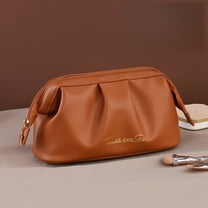 Travel Makeup Bag Women Cosmetic Organizer Toiletry Pouch Large Storage Multiple Pockets Leather Zippered Purse Accessories