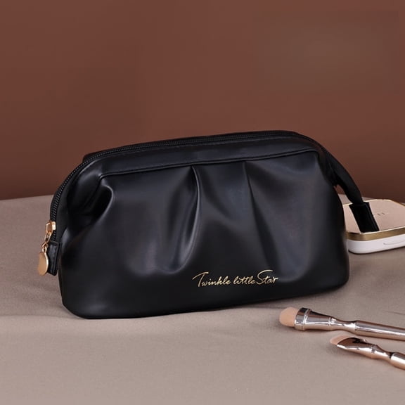 Women's Travel Makeup Organizer Cosmetic Bag with Multiple Storage Pockets for Efficient Toiletry Pouch Management