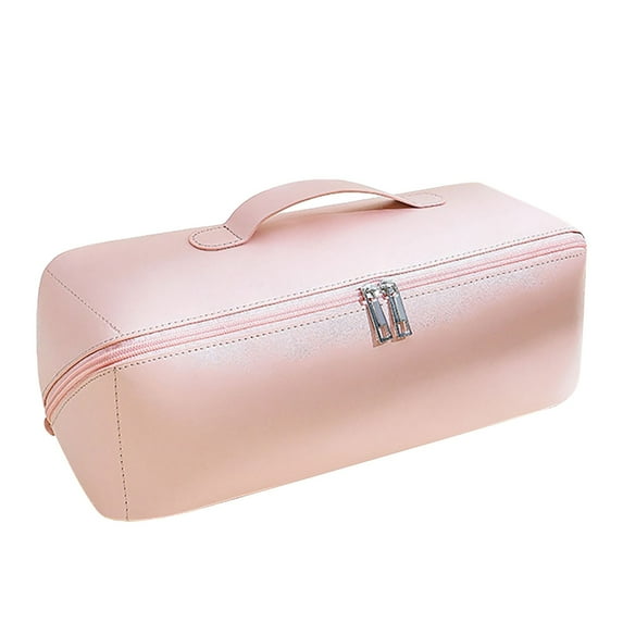Travel Makeup Bag for Women, Large Capacity Waterproof PU Leather Cosmetic Organizer, Flat Open Toiletry Bag with Handle & Divider, Ideal for Travel & Daily Use