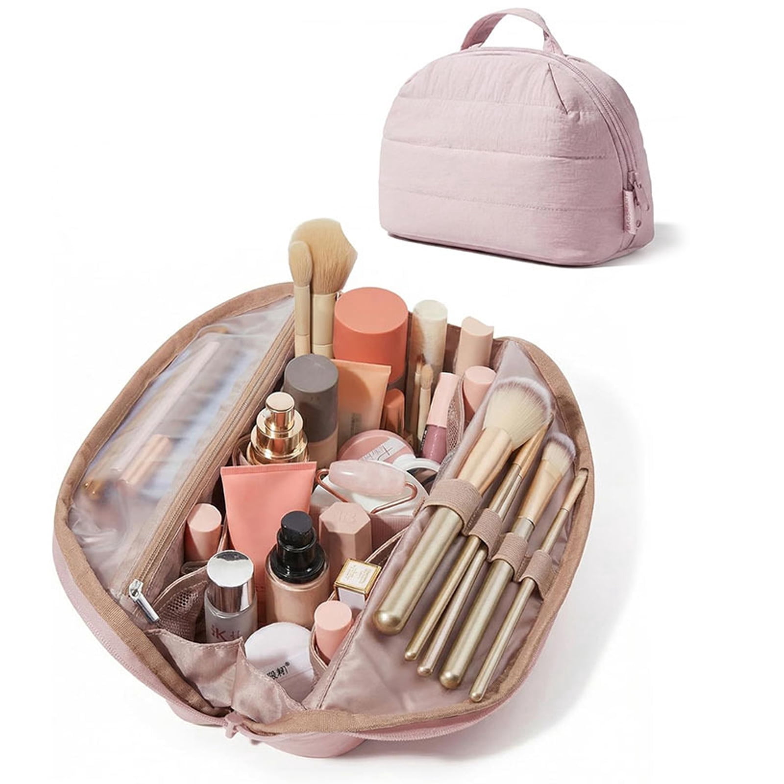 habe x large travel makeup bag The Cosmetic Pouch in Black This wash bag is designed with 4 toiletry storage compartments and a special jewelry compartment iHome LED Lighted Travel Makeup