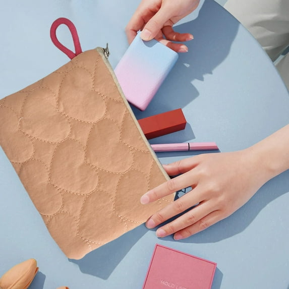 Travel Makeup Bag Woolen Knitted Bag Striped Color-blocked Cosmetic Bag Pattern Cosmetic Bag Portable Cosmetic Bag Ins-style Pencil Case