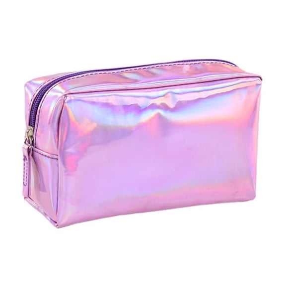 Travel Makeup Bag with Handles, Water-Resistant Compact Toiletry Organizer, Champagne Gold, 7 x 4.3 x 3.1 Inches
